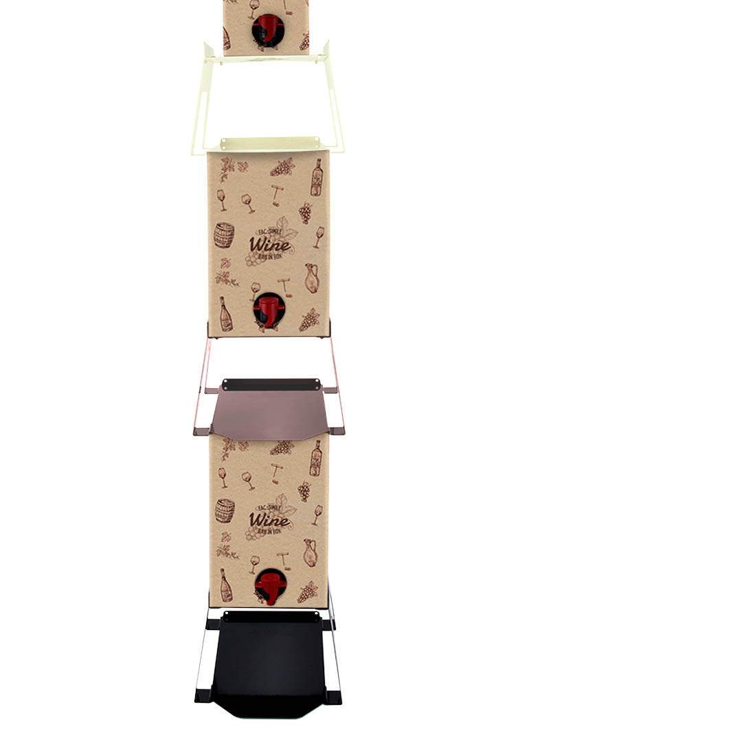 Supporto per Contenitore Vino 15 cm Bag 5L con Vassoio in Ferro Alluminato Lisa Luxury Bacco Rosso 